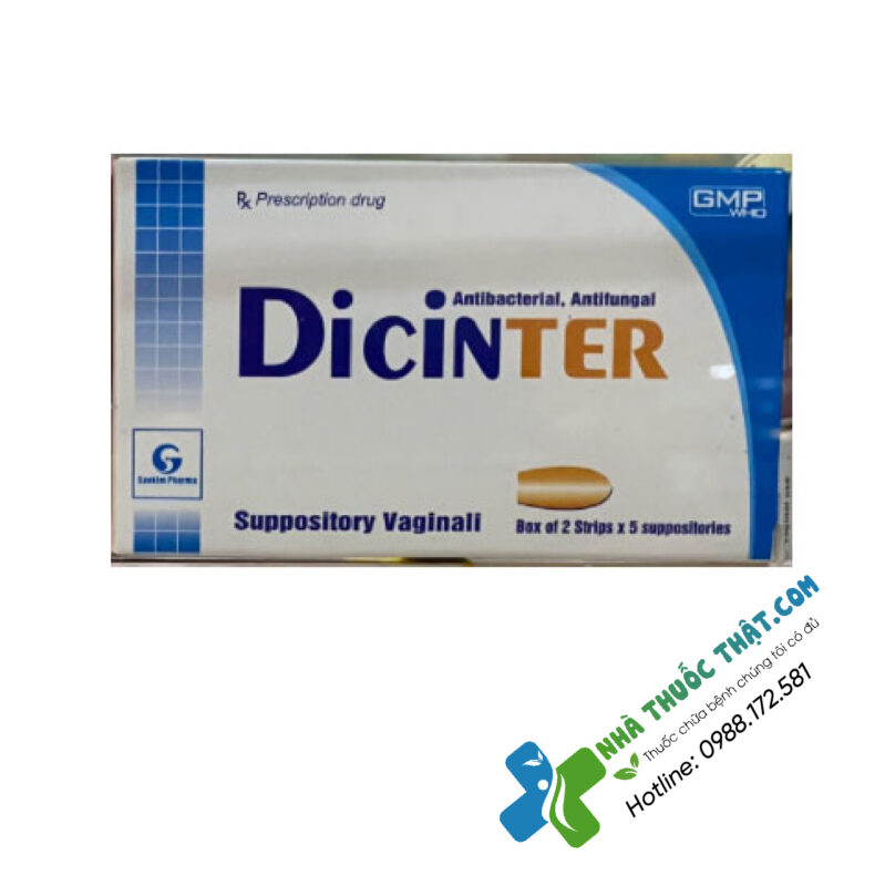 Dicinter Hộp 10 Viên Đặt - Điều Trị Viêm Âm Đạo Hiệu Quả 2 Dicinter Hộp 10 Viên Đặt - Điều Trị Viêm Âm Đạo Hiệu Quả