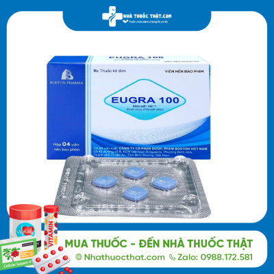 Eugra 100 Hộp 4 Viên - Trị Rối Loạn Cương Dương Hiệu Quả 2 Eugra 100 Hộp 4 Viên - Trị Rối Loạn Cương Dương Hiệu Quả