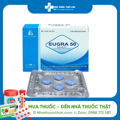 Eugra 50 Hộp 4 Viên - Trị Rối Loạn Cương Dương Hiệu Quả