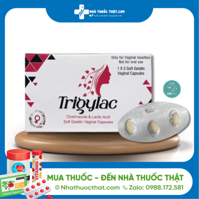 Viên Đặt Âm Đạo Trigylac - Hộp 3 Viên - Điều Trị Viêm Âm Đạo 2 Viên Đặt Âm Đạo Trigylac - Hộp 3 Viên - Điều Trị Viêm Âm Đạo