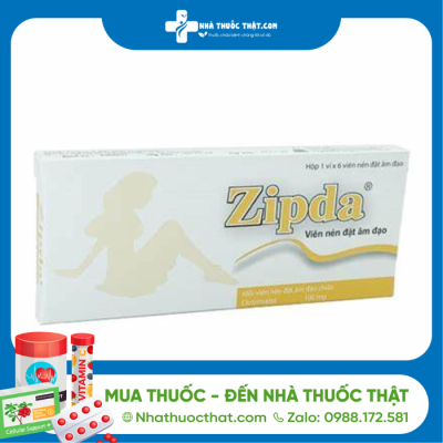 Viên Đặt Âm Đạo Zipda Hộp 6 viên - Điều trị viêm nhiễm nấm phụ khoa 2 Zipda - Điều trị dứt điểm viêm nhiễm nấm phụ khoa - Hộp 1 vỉ x 6 viên