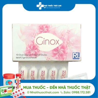 Viên Đặt Âm Đạo Ginox - Hộp 10 Viên - Điều Trị Viêm Nhiễm Âm Đạo 2 Viên Đặt Âm Đạo Ginox - Hộp 10 Viên - Điều Trị Viêm Nhiễm Âm Đạo