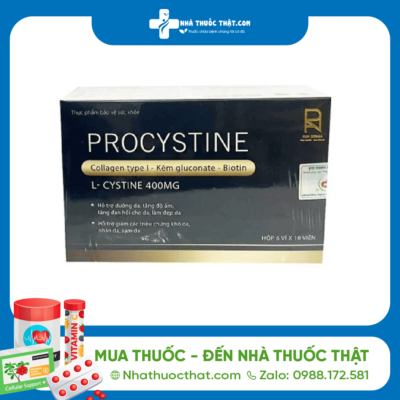 Procystine Hộp 60 Viên - Viên Uống Dưỡng Ẩm, Sáng Da 2 Procystine Hộp 60 Viên - Viên Uống Dưỡng Ẩm, Sáng Da