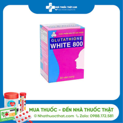 Glutathione White 800 - Hộp 60 Viên - Hạn Chế Lão Hóa Da, Sạm Da Khi Tiếp Xúc Với Ánh Nắng Mặt Trời. 2 Glutathione White 800 - Hộp 60 Viên - Hạn Chế Lão Hóa Da, Sạm Da Khi Tiếp Xúc Với Ánh Nắng Mặt Trời.
