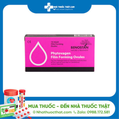 Phytovagen Film Forming Ovules - Hộp 10 Viên - Hỗ Trợ Giảm Khô Âm Đạo, Kích Ứng, Ngứa Rát.