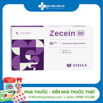 Zecein 80 - Hộp 20 Viên - Điều Trị Triệu Chứng Do Cơ Trơn Co Thắt Gây Đau Quặn Thận, Đau Bụng Kinh 2 Zecein 80 - Hộp 20 Viên - Điều Trị Triệu Chứng Do Cơ Trơn Co Thắt Gây Đau Quặn Thận, Đau Bụng Kinh