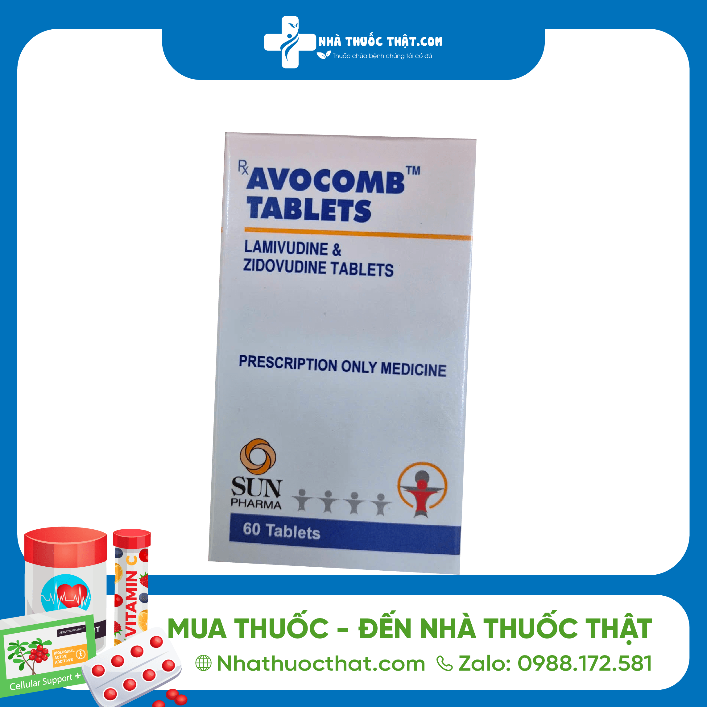 Avocomb Tablets Chai 60 Viên – Điều Trị Nhiễm HIV, Phơi Nhiễm HIV Hiệu Quả